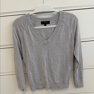 Banana Republic Light Gray Forever V-Neck Sweater